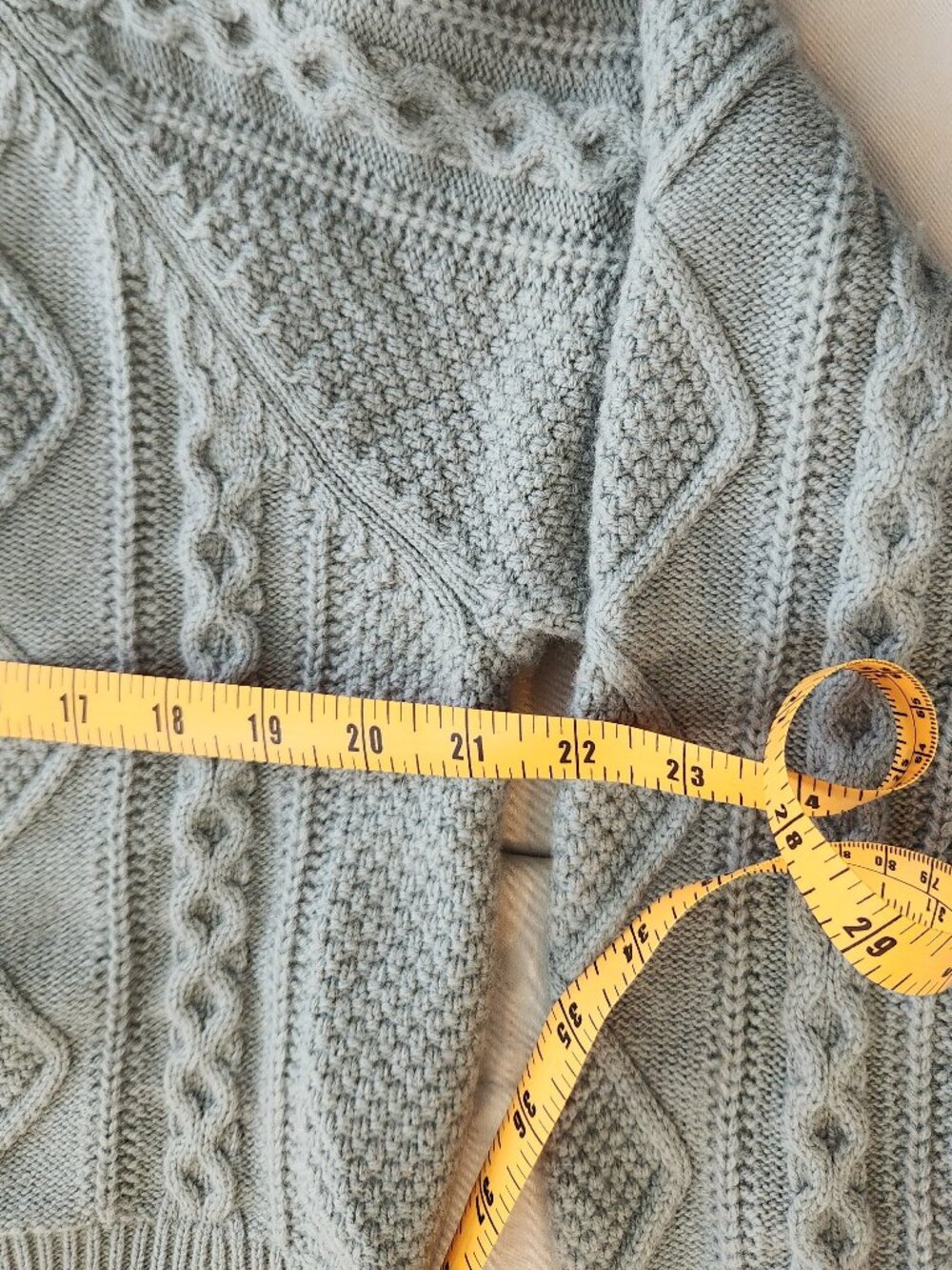 Madewell cable knit cropped vneck cardigan sweater wool cotton - Picture 8 of 10